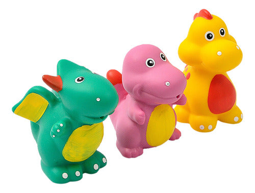 Dinos Lanza Agua Con Chifle X 3 Dinosaurios Chanchy Toys Bol 0