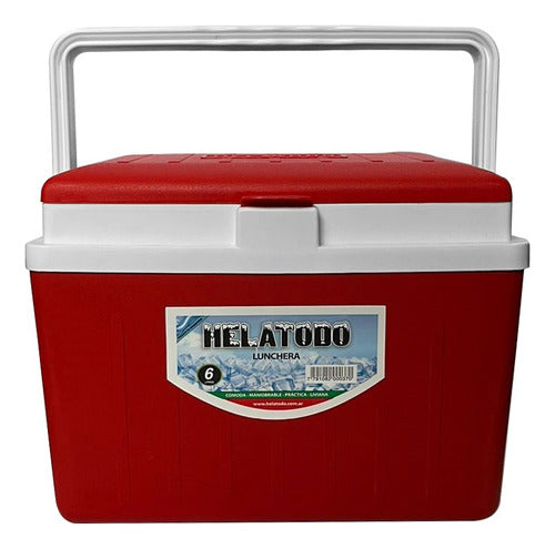 Helatodo 6L Red Lunch Cooler with Straw Cup 2