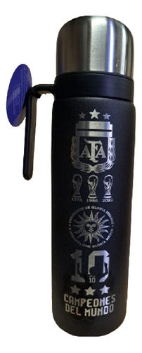 LaserCaba Stainless Steel Thermos 1 Liter Argentina Champion Messi 0