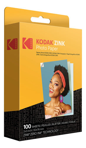 Papel Fotográfico Zink Kodak 2x3 100 Hojas Compatible Con Ko 0