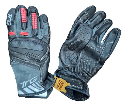 TORQUE V-PRO Guante Moto NGO/ROJO C/Protector 0