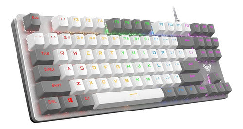 Aula F3287 Wired Tkl Rainbow Mechanical Gaming Keyboard, 80% 0