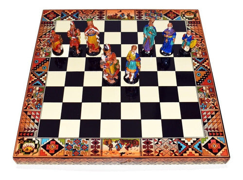 Giant Inca vs Spanish Chess Set 40x40cm by Mamakolla 0