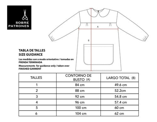 Molde De Costura, Delantal Pintorcito Simple , Pechera Pdf 2