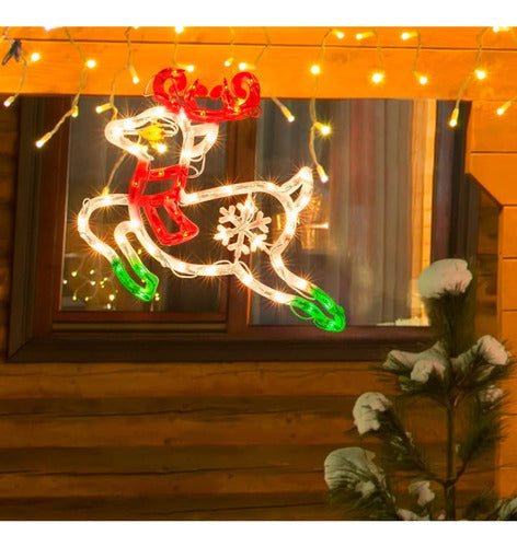 Lamphome Reno Iluminado Navidad Ventana Silueta Decoración L 1