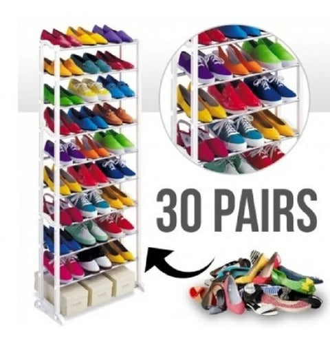 Shoe Estante Organizador De Zapatos 30 Pares 10 Niveles Botinero 1