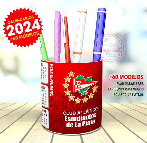 Plantillas Calendarios 2024 Futbol Sublimar Lapiceros Diseño 1