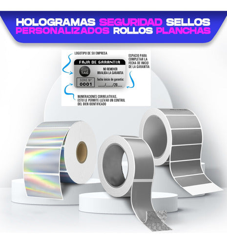 100 Holograma Seguridad Etiqueta Void 1 Cm Sin Impresión 2