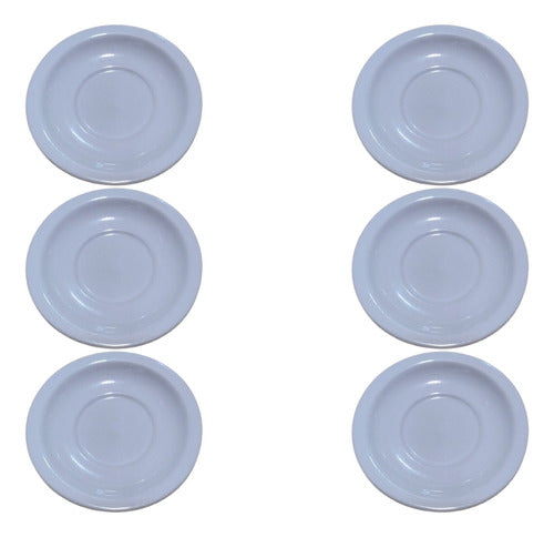 GastroNovo Set X 6 Platos Para Taza Desayuno Porcelana 0