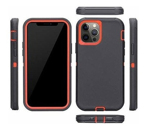 Funda Para iPhone 12 Pro Max 6.7 Full Body Carbon/naranja 0