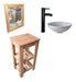Rustic Wooden Vanity Set with Porcelain Basin + Faucet and Mirror 24