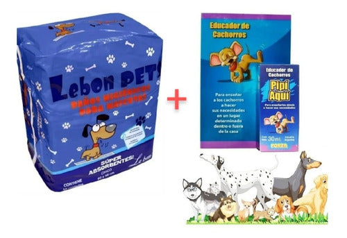 Lebon Pets Absorbent Training Pads + Pipi Aquí Puppy Trainer 0