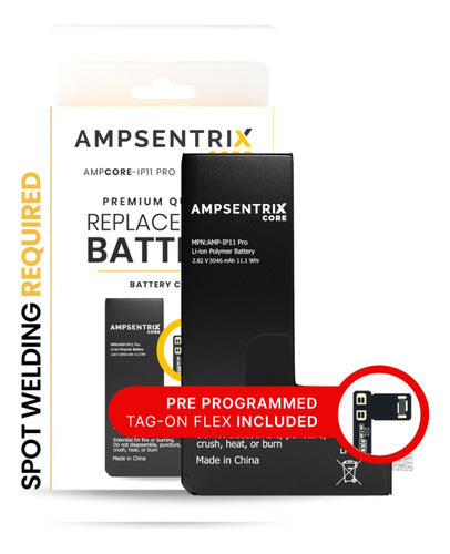 Ampsentrix Battery for iPhone 11 Pro Core with Tag 0