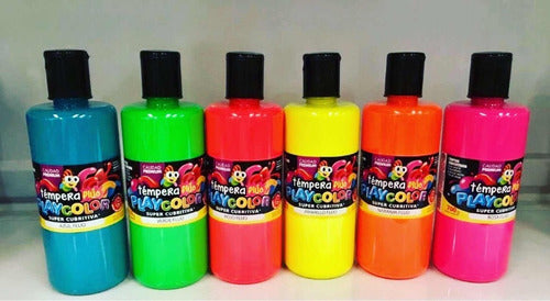 PlayColor Tempera Fluo Bottle 750 Grs No Temple X 18 1