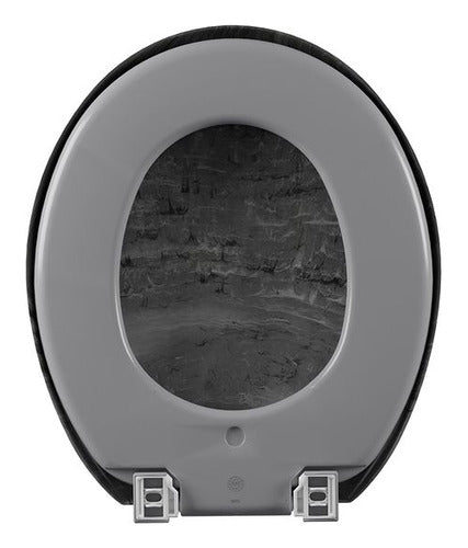 Padded Marble Black Toilet Seat Cover Astra 1