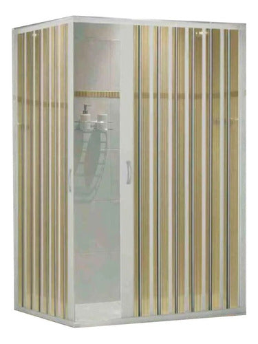 BCF Folding Corner Shower Screen PVC L 115 X 115 Cm Beige 0