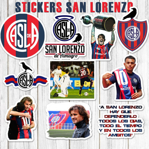 Stickarte_arg San Lorenzo Stickers Set of 15 PVC 3