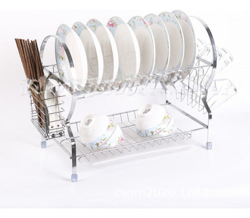 Generic Dish Drainer with Cutlery Holder and Cup Holder - 2 Levels 5