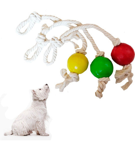 Mercadoflash Dog Toy Ball with Rope and Solid Rubber Chew Toy 0