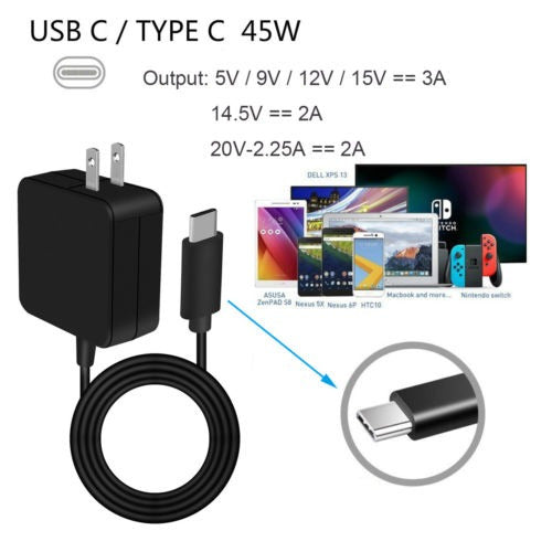 45w Smart Usb Adaptador De Cargador Ac De Pared Tipo C Para 4