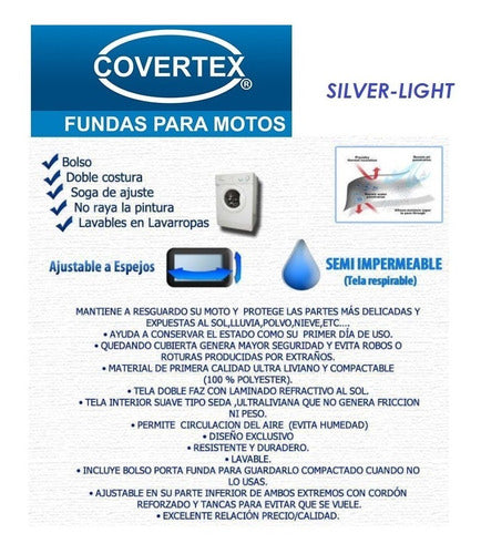 COVERTEX Motorcycle Cover for BMW, KTM, Versys, Africa, Tenere - Light Silver 6