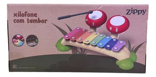 Piano Xilofone Infantil  2x1 Com Tambor Cogumelo -zippy Toys 4