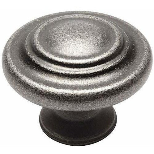 Cosmas 25 Pack - 9971WN Weathered Nickel Cabinet Hardware 3-Ring Round Knob - 1-1/4 Inch Diameter 0