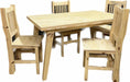 Muebleria Leozz Vintage Pine Wood Dining Table 120x80 + 4 Hindu Chairs 2