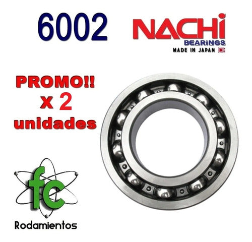 NACHI 6002 Open Ball Bearing - Japan - Pack of 2 Units 1