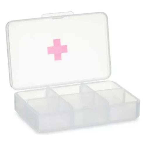 First Aid Kit Pillbox 6 Compartments 0