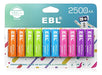 EBL Rechargeable AA Batteries 2500mAh 1.2V Double AA Precharged 0