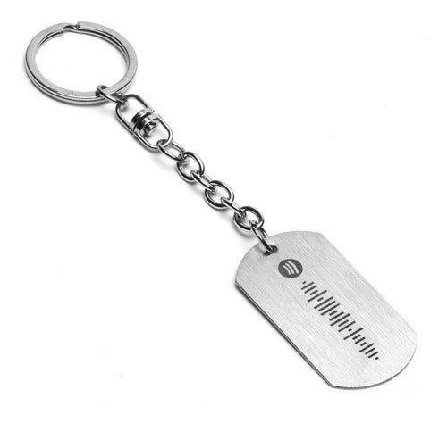 Spotify Keychain Surgical Steel Pendant For Engraving 0