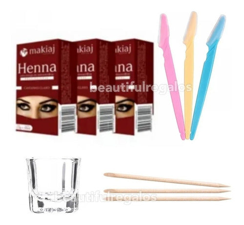 Brow Shaping Kit + Henna + Shapers + Dappen Dish 42
