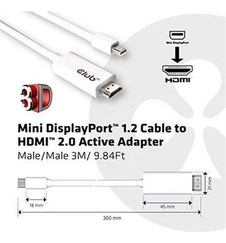 Club3d Displayport 12 A Hdmi 20 Uhd Cac1070 Blanco 1