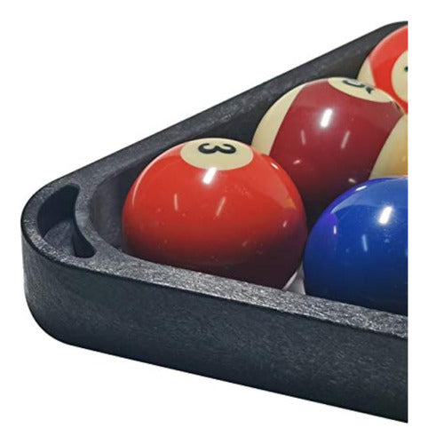 Baliken Triangular Pool Ball Rack with 8 and 9 Balls 1