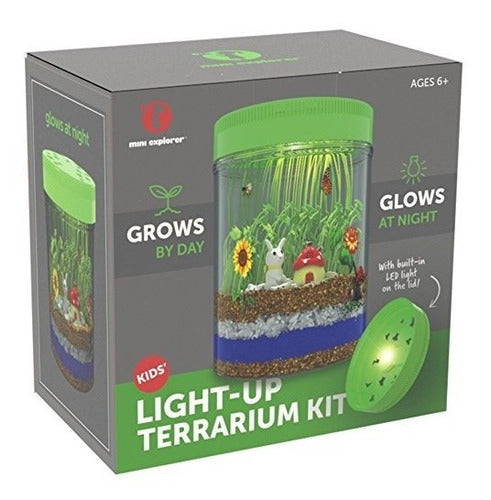 Mini Explorer Light-Up Terrarium Kit for Kids with LED Light on Lid 0