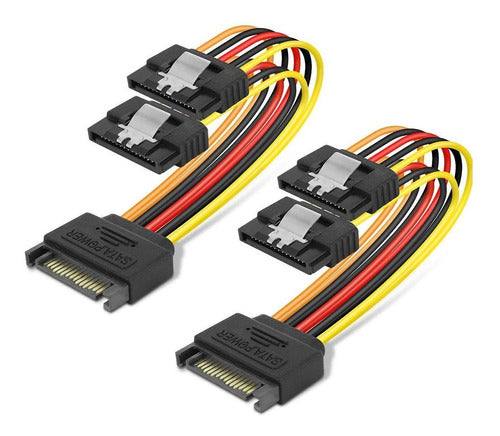 Benfei 2 Cables Splitter 20cm 15 Pin Sata Power 0