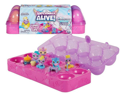 Hatchimals Alive  Set Huevera + 5 Fig C/acc Caja  Int 19198 0