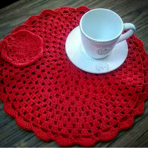 La Ovejita Corazón Individuales Tejidos A Mano Crochet 3