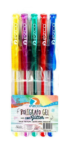 Util Uno Roller Ball Gel Pen Set - 5 Colors in Sealed Blister 1