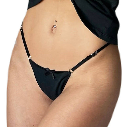 Adjustable Cotton and Lycra Thong Pack x3 0