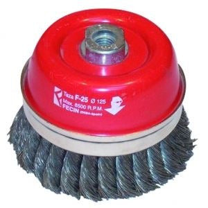 FECIN Cepillo Copa Trenzado 80mm Rosca M14 250801EK 0