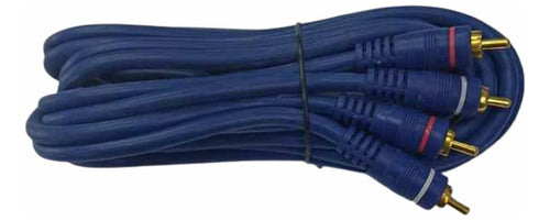 Professional 4 Meters 2 RCA X 2 RCA Shielded Cable with Gold Connectors - Blue 0