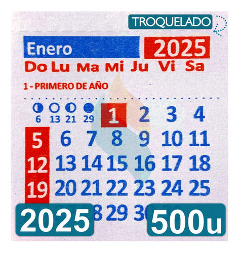 2025 Mini Calendar Almanac 5.5x5cm Monthly x500 w/Die Cut 0