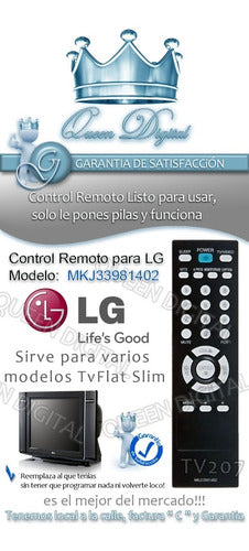 Replacement Remote Control for LG Replaces Mkj33981435 TV Monitor LCD 1