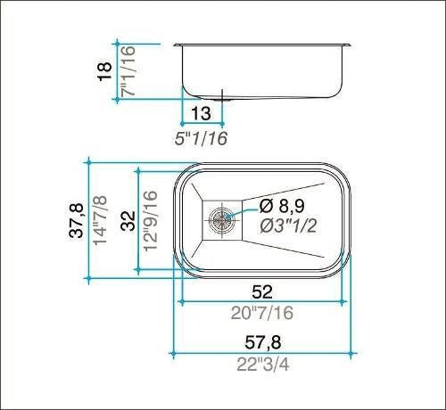 Johnson Pileta Cocina Acero Inoxidable Zn52/18 De Encastre 1