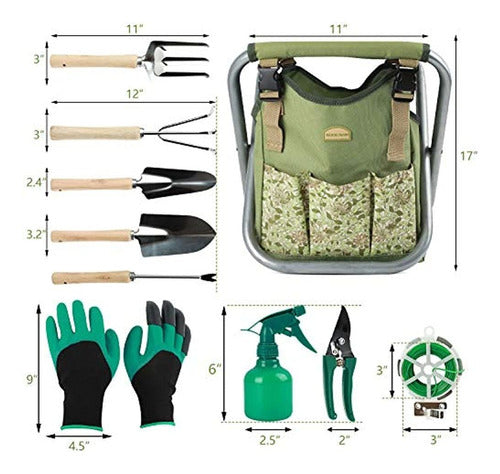 g Good Gain 12 Piece Garden Tool Stool Set 1