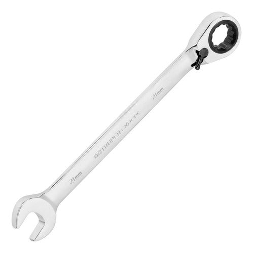 Truper Fixed Wrench 21mm Reversible with Ratchet Chrome Steel 0