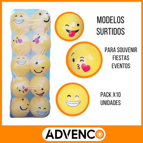 Pelotas De Goma Emoji Emoticones X 10 Unidades N6 1