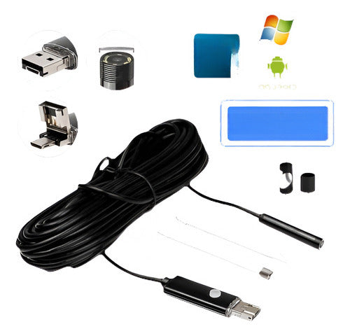 5.5mm Android Endoscopio Impermeable Serpiente Borescope Usb 0